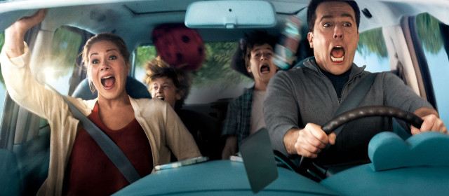 Excited group car driver hands free wallpaper - medium preview image
