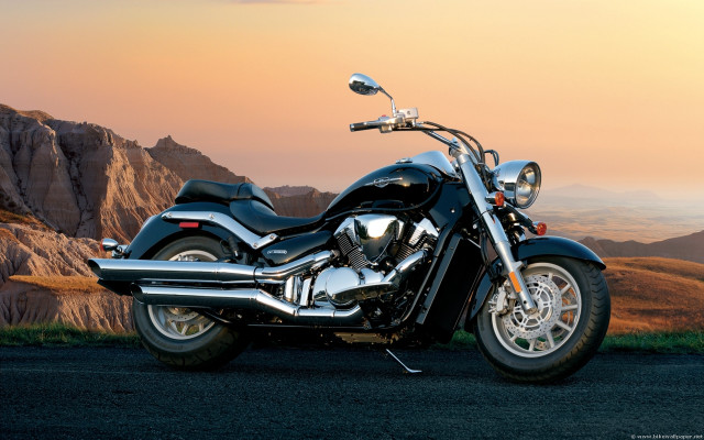 Motorcycle parked road mountain range #4 free wallpaper - medium preview image