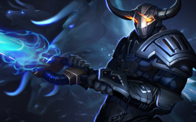 Man horned costume blue flame free wallpaper - medium preview image