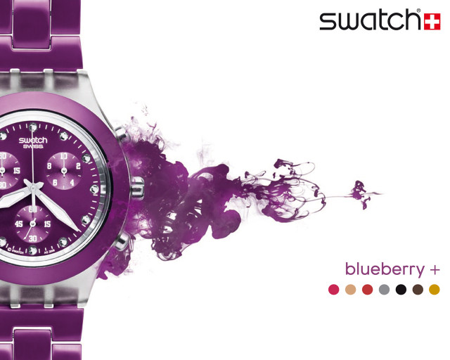 Purple splatters watch gear clock free wallpaper - medium preview image