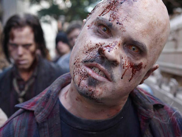 Man bloody face knife crowd free wallpaper - medium preview image