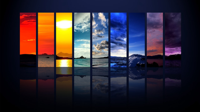 Sky water sun reflection colorful free wallpaper - medium preview image
