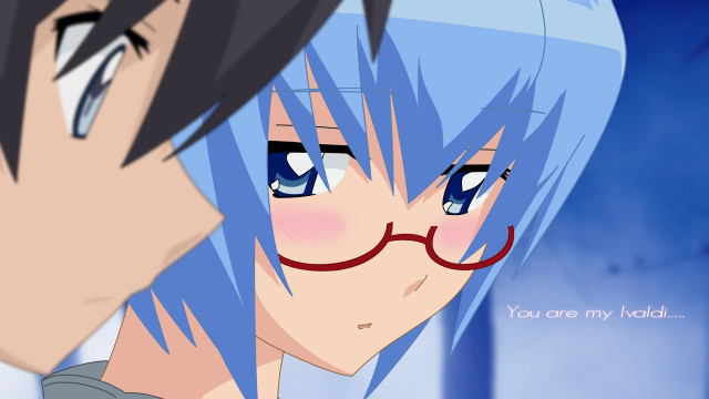 Anime blue hair glasses couple free wallpaper - medium preview image