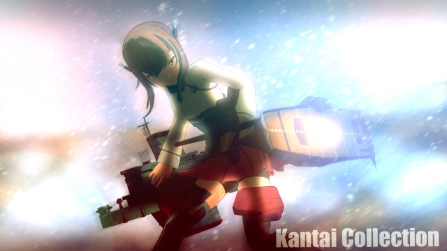 Woman suitcase snow sky lightbeam free wallpaper - medium preview image