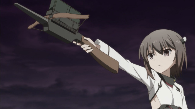 Girl holding gun cloudy background free wallpaper - medium preview image
