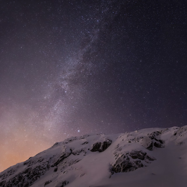 Mountain snow slope night sky #2 free wallpaper - medium preview image