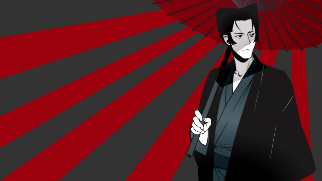 Red umbrella man japanese kimono free wallpaper - medium preview image