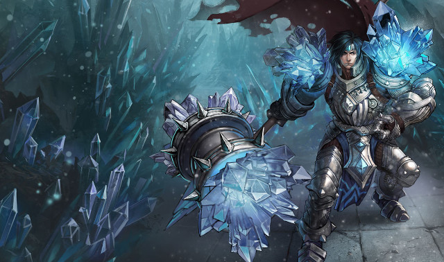 Armor ice crystals sword shield free wallpaper - medium preview image