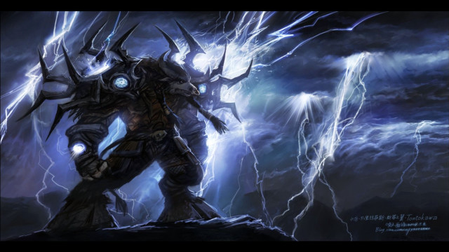 Man armor lightning storm giant free wallpaper - medium preview image