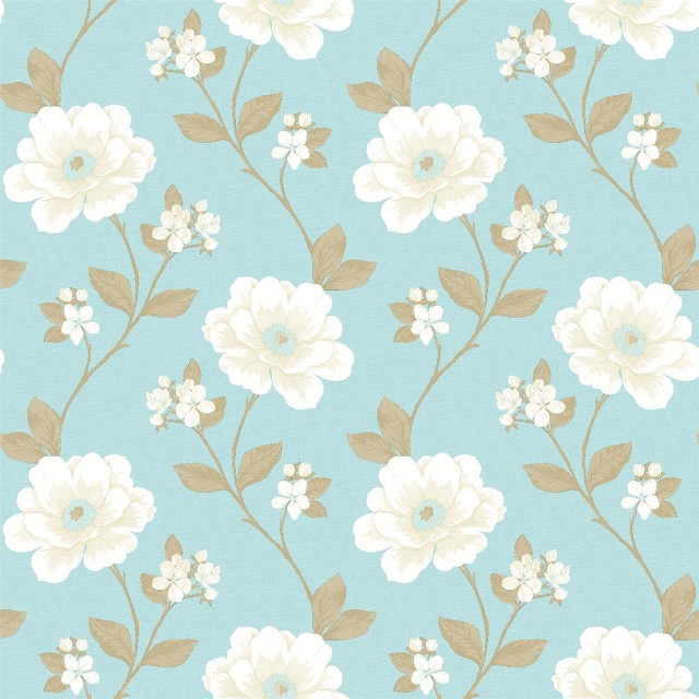 Blue white flower pattern leaves #2 free wallpaper - medium preview image