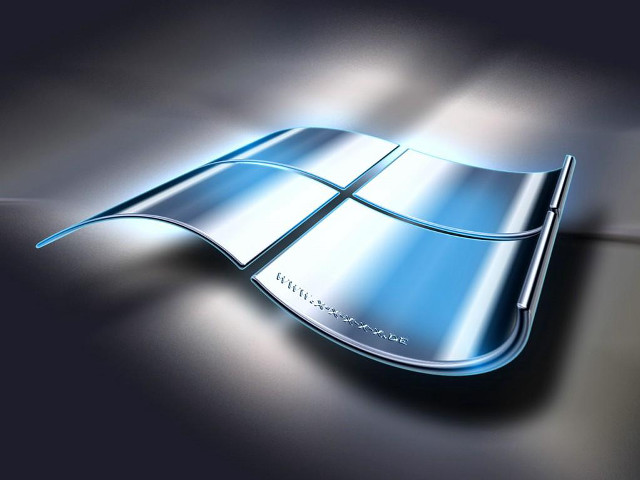 Shiny blue windows logo black free wallpaper - medium preview image