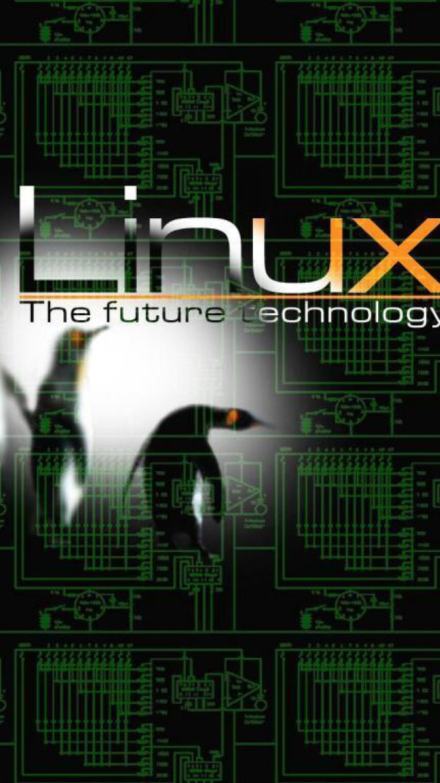 Linux future tech penguin design free wallpaper - medium preview image