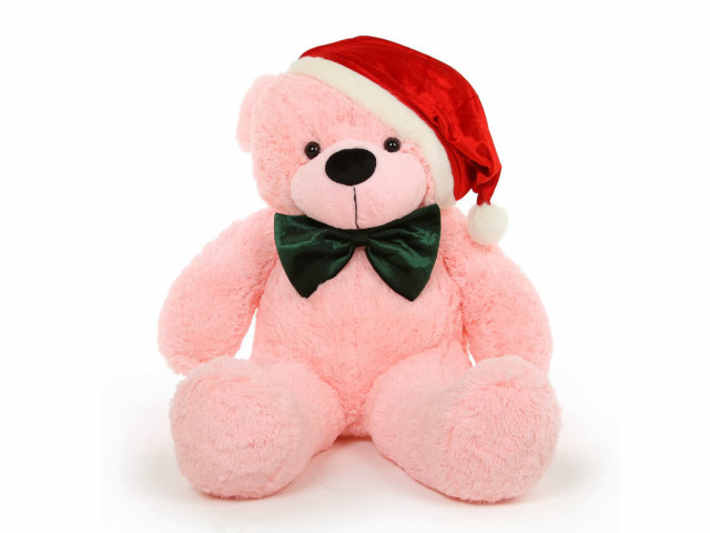 Pink teddy bear santa hat free wallpaper - medium preview image