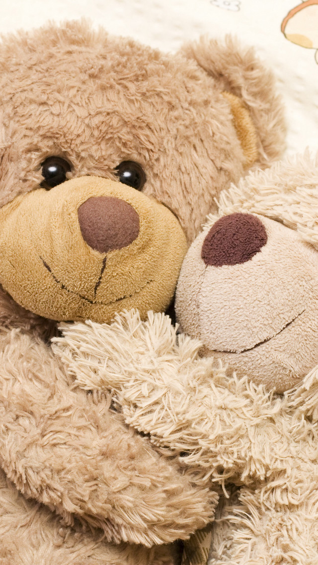 Teddy bear hugging another bear free wallpaper - medium preview image