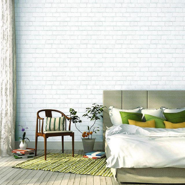Bedroom bed with comfortable bedding free wallpaper - medium preview image