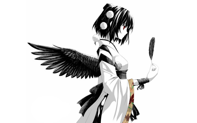 Woman tennis racket wings holding free wallpaper - medium preview image