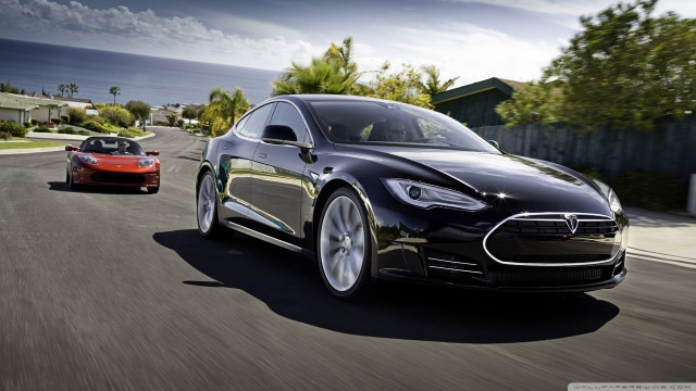 Cars driving road house ocean free wallpaper - medium preview image