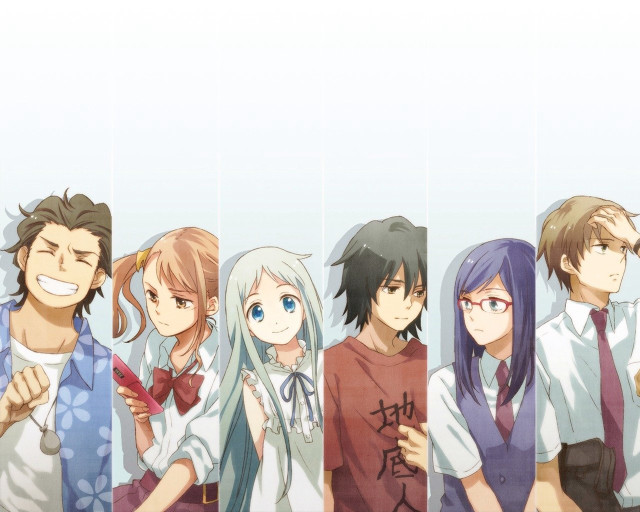 Anime characters group white wall #3 free wallpaper - medium preview image