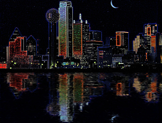 City skyline full moon water #6 free wallpaper - medium preview image