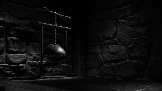 Dark room metal object shelf free wallpaper - medium preview image