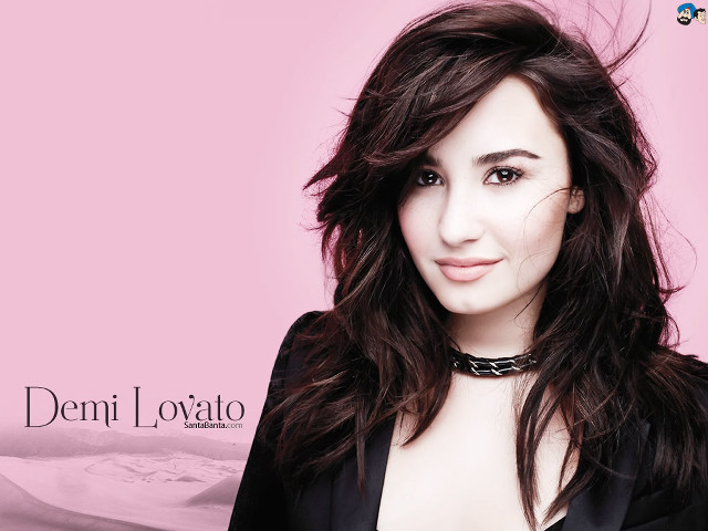 Woman longhair blackshirt pinkbackground poster free wallpaper for desktop - medium preview image