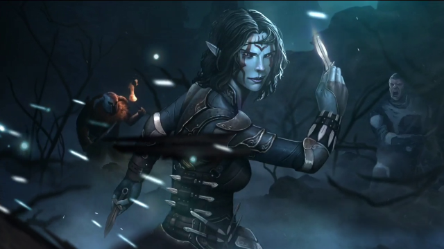 Dark elf forest knife glowing free wallpaper - medium preview image