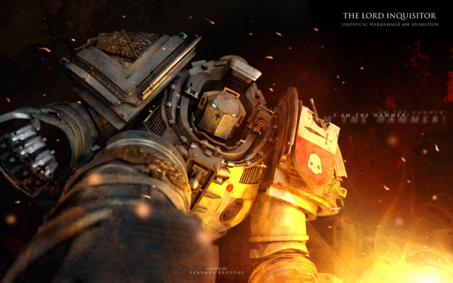 Robot fire background lord inquirator free wallpaper - medium preview image