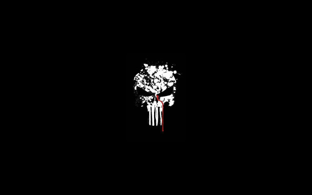 Black background red white skull free wallpaper - medium preview image