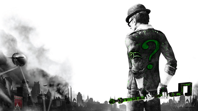 Man suit skateboard city skyline free wallpaper - medium preview image