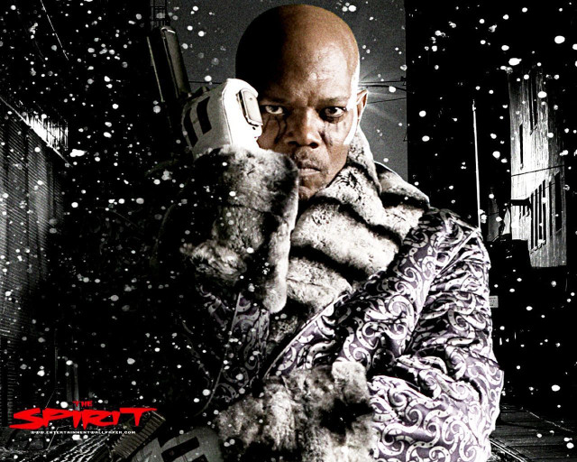 Snowy city street man cellphone free wallpaper - medium preview image