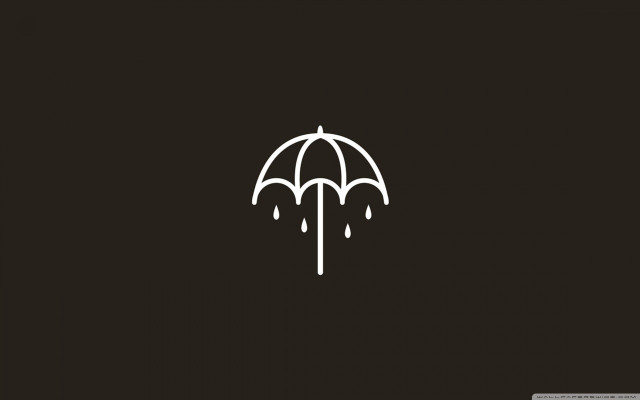 Black white umbrella rain drops free wallpaper - medium preview image