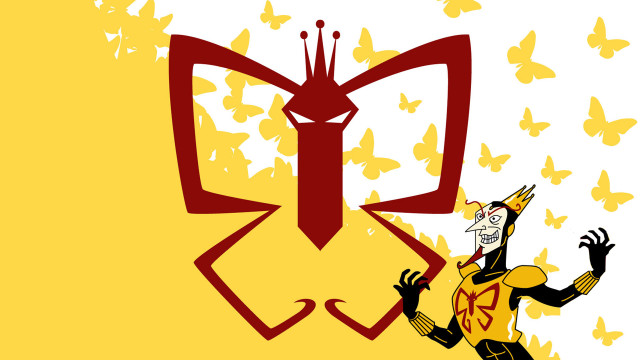 Cartoon crown yellow butterflies symmetry free wallpaper - medium preview image