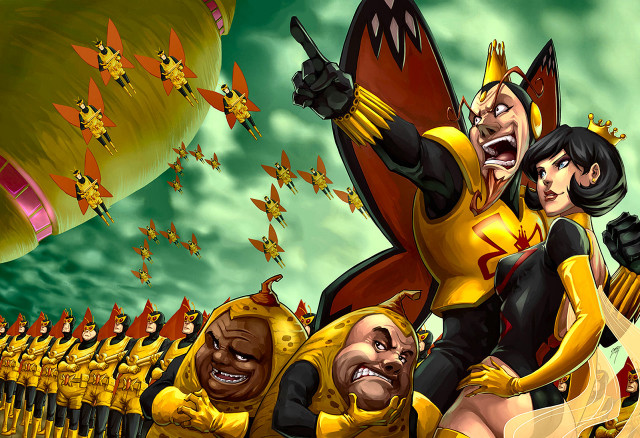 Cartoon yellow costumes giant bird free wallpaper - medium preview image
