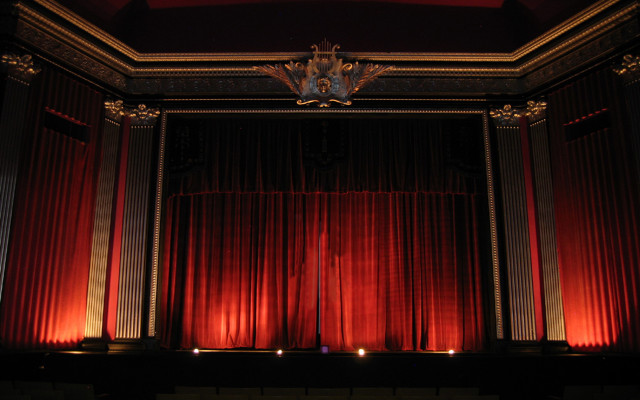 Stage red curtain chandelier ceiling #3 free wallpaper - medium preview image