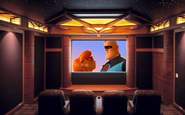 Movie theater large screen chairs free wallpaper - medium preview image