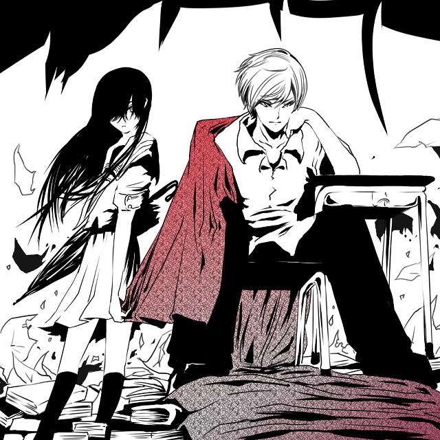Man woman red cape manga free wallpaper - medium preview image