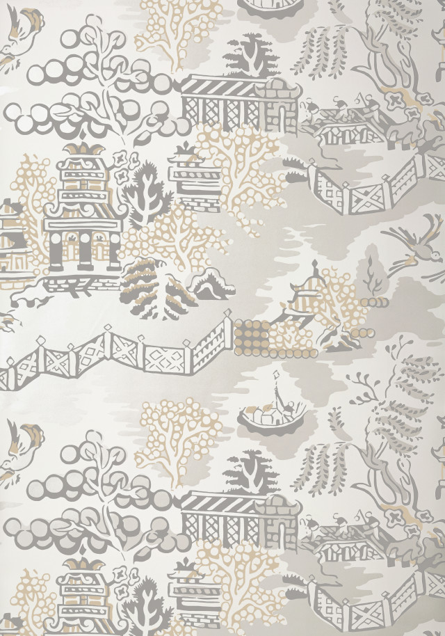 Trees buildings fence pattern wallpaper free wallpaper - medium preview image
