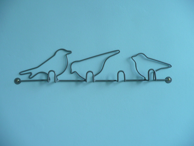 Metal bird wire blue background free wallpaper - medium preview image