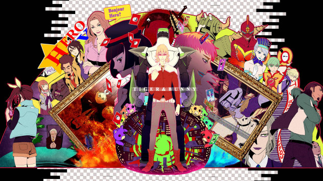 Anime characters picture frame group free wallpaper for desktop - medium preview image