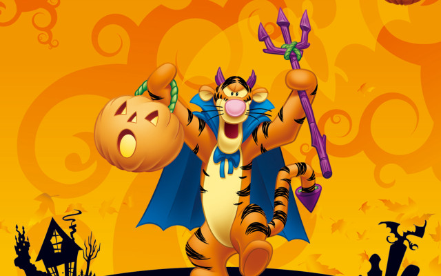 Cartoon character pumpkin cat hammer free wallpaper - medium preview image