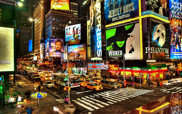 City street traffic neon night free wallpaper - medium preview image