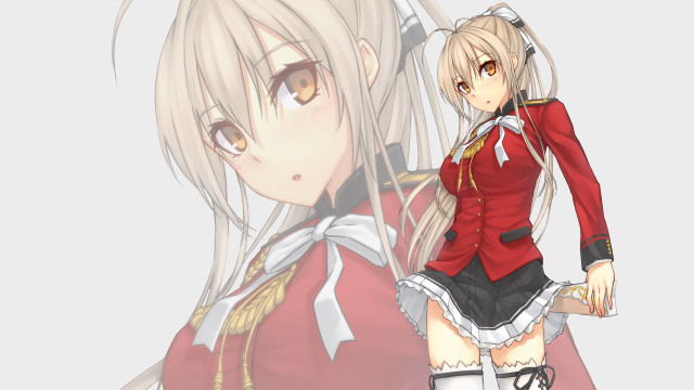 Anime blonde hair red uniform free wallpaper - medium preview image