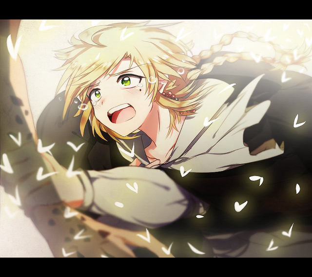 Blonde man sword white shirt free wallpaper - medium preview image