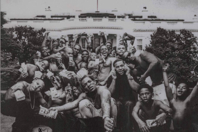 Men group posing white house free wallpaper - medium preview image