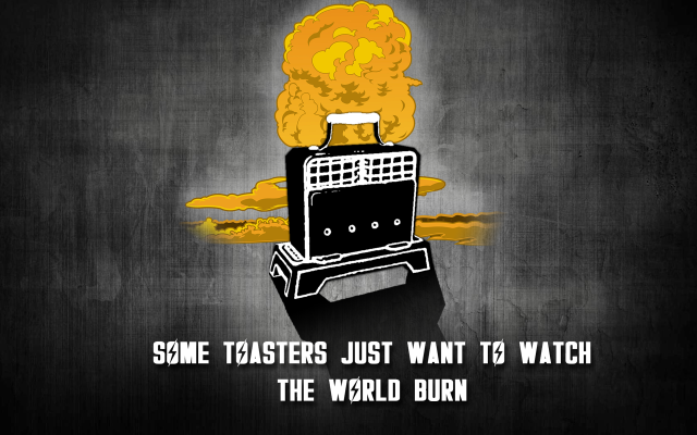 Toaster fire world burn caption free wallpaper - medium preview image
