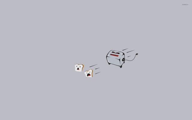 Toasters table gray surface red free wallpaper - medium preview image