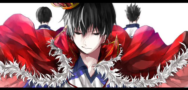 Man crown red cape royalty free wallpaper - medium preview image
