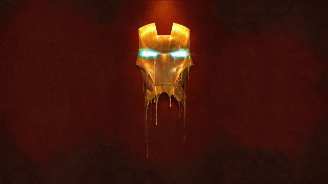 Yellow ironman mask glowing eyes free wallpaper - medium preview image