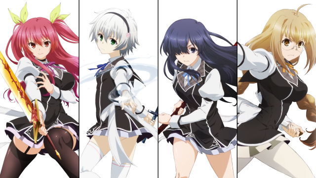 Anime girls outfits weapons white free wallpaper - medium preview image