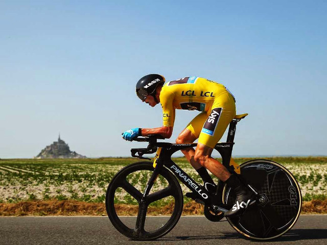 Man riding bike road field free wallpaper - medium preview image